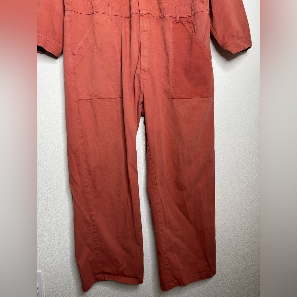 Big Bud Press Everyday Jumpsuit in a long-sleeve clay red cotton twill 3X - Picture 5 of 13